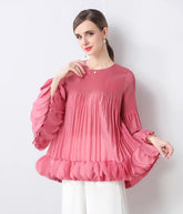 Luxury Pleated Bell Sleeve Top